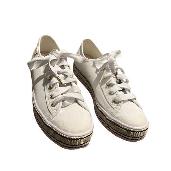 KATE SPADE for KEDS White Canvas Sneakers Size 7.5 Really Cute *READ - Picture 5 of 15